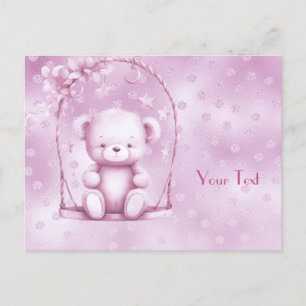 Pink Teddy Bear Briefkaart