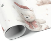 Pink Teddy Bear Christmas Cadeaupapier (Rol Hoek)