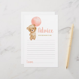 Pink Teddy Bear Conseils pour maman d'être carte