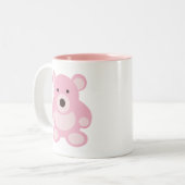 Pink Teddy Bear Tweekleurige Koffiemok (Voorkant links)