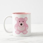 Pink Teddy Bear Tweekleurige Koffiemok (Links)