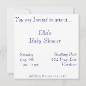 Pink Teddy Ours Bébé Douche Invitations (Dos)