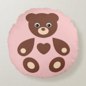 Pink Teddy Ours Monogramme Baby Coussin (Devant)