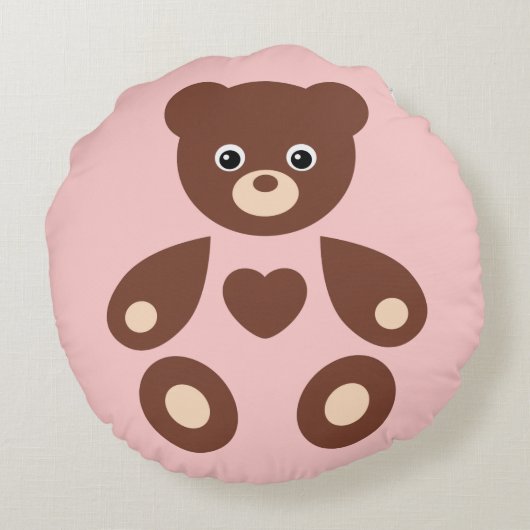 Pink Teddy Ours Monogramme Baby Coussin (Dos)