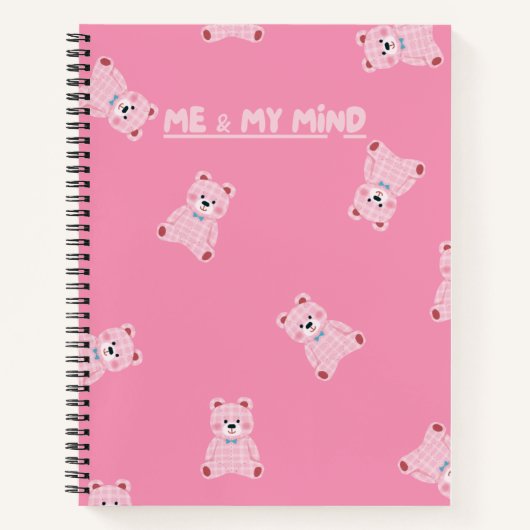 "Pink Teddy Parade - Kawaii Journal Carnet" (Devant)