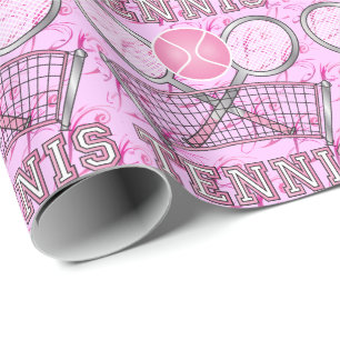 Pink Tennis Ball Game Cadeaupapier