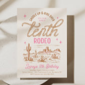 Pink Tenth Rodeo Birthday Invitation