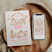 Pink Tenth Rodeo Birthday Invitation