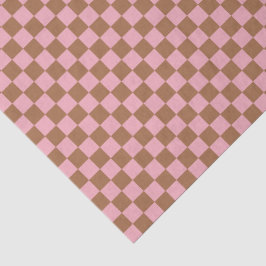 Pink Terracotta Checkerboard Checkered Girly Retro Tissuepapier