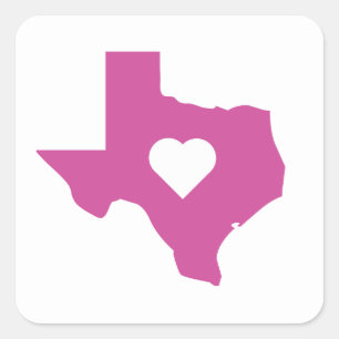 Pink Texas Vierkante Sticker