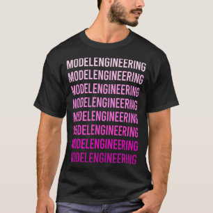 Pink Text Model Engineering Engineer T-shirt