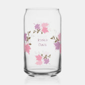 Pink Thanksgiving Fall Leaves Personnaliser le nom (Recto)