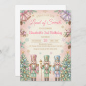 Pink The Nutcracker Birthday Invitation Kaart (Voorkant / Achterkant)