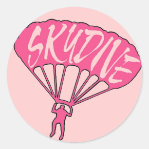 Pink thème skydive fanatique autocollants de fenêt