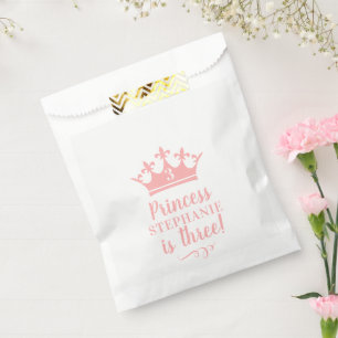 Pink Tiara Crown Personalized Princess Party Bedankzakje