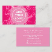 Pink Tie Dye waterverf upload je logo Visitekaartje (Voorkant / Achterkant)