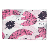 Pink Tiger Tropical: handgetekend. Kussensloop (Achterkant)