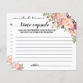 Pink Time capsule conseil pour carte bilingue bébé (Devant / Derrière)