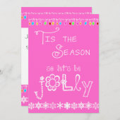 Pink Tis Season Fête Invitation (Devant / Derrière)