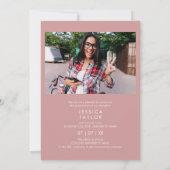 Pink toen en nu 3 foto Afstuderen aankondiging (Achterkant)