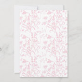Pink Toile 1er anniversaire Invitation (Dos)
