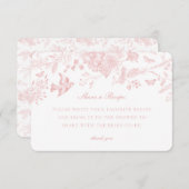 Pink Toile Jouy Partager une invitation de recette (Devant / Derrière)