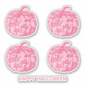 Pink Toile Pumpkins Sticker (Voorkant)