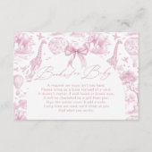 Pink Toile Safari Animal Books For Baby Informatiekaartje (Voorkant)