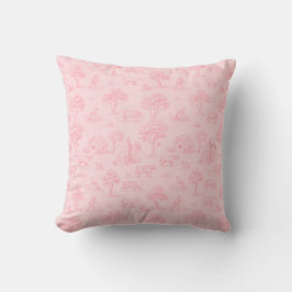 Pink Toile Throw Pillow Kussen