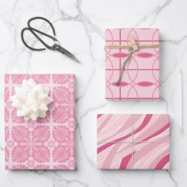 Pink Tone Wrapping Paper in Set van 3 Design