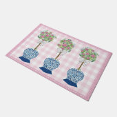 Pink Topio Bleu Rose Ginger Jar Doormat tapis (Incliné)