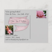 Pink Torch Ginger Wedding Save the Date Kaarten (Achterkant)