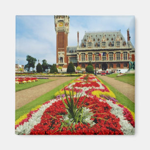 Pink Town Hall, Calais, Franse bloemen Magneet