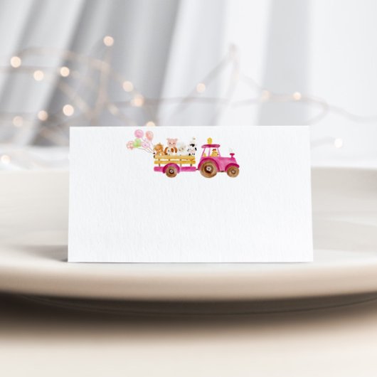 Pink tracteur animaux de ferme fille