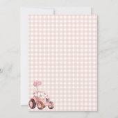Pink Tractor Anniversaire Fête Invitation Thème de (Dos)