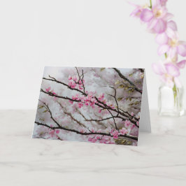 Pink Tree Blossoms Flower Art Note Kaart