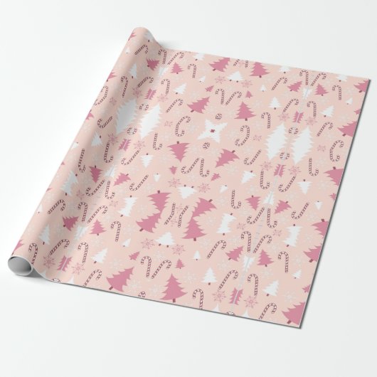 PINK TREE CHRISTMAS CADEAUPAPIER (Uitgerold)