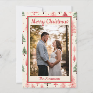 Pink Tree Christmas Kaart