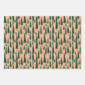 Pink Tree Gift Wrap, Modern Holiday Wrapping Paper (Voorkant 2)