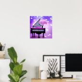 Pink Tree Grand Piano Poster (Thuiskantoor)