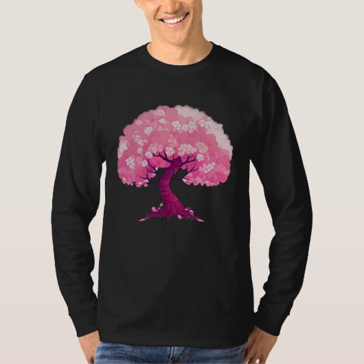 Pink tree of life cherry blossom t-shirt (Voorkant)
