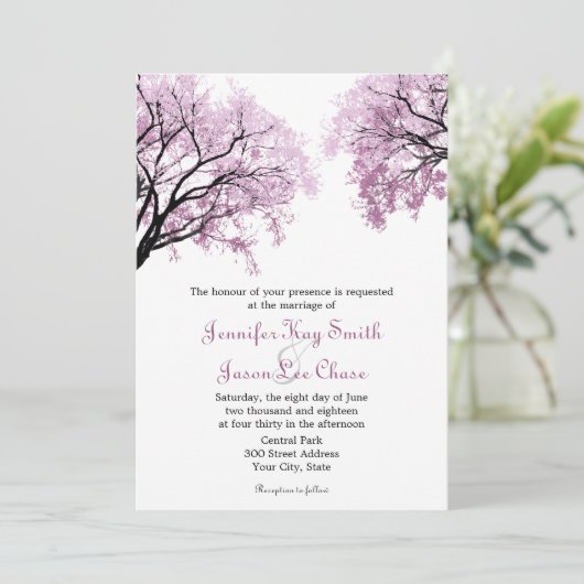 Pink Trees de Pastel - Invitations de mariage (Debout devant)