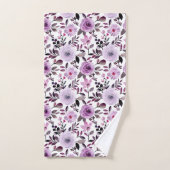Pink Trendy Girly Floral Pattern Bad Handdoek (Handdoek)