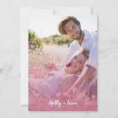 Pink Trendy Transparency Effect Photo Couple Save The Date (Voorkant)