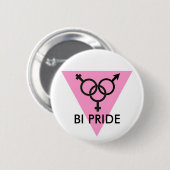 PINK TRIANGLE BI PRIDE SYMBOOL RONDE BUTTON 5,7 CM (Voorkant /achterkant)