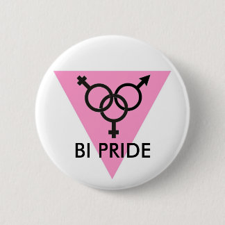 PINK TRIANGLE BI PRIDE SYMBOOL RONDE BUTTON 5,7 CM