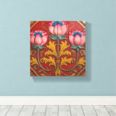 Pink Trio Lotus Canvas Afdruk (Insitu (Houten vloer))