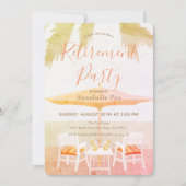 Pink Tropical Beach Retraite Party Invitation (Devant)