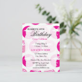 Pink tropical flamingo Invitations de fête d'anniv (Debout devant)