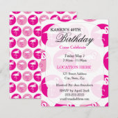 Pink tropical flamingo Invitations de fête d'anniv (Devant / Derrière)